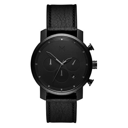 Orologio Cronografo Quarzo Uomo con Cinturino in Pelle D-MC02-BLBL