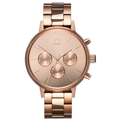 Orologio Cronografo Quarzo Donna con Cinturino in Acciaio Inox D-FC01-RG
