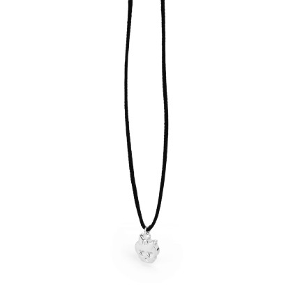 Collana Donna In Cotone Con Ciondolo In Argento Lolly G9LL06 Gatto