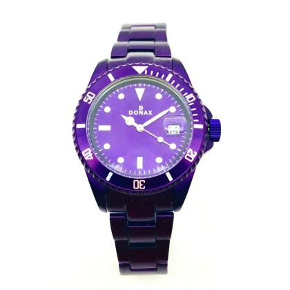 Orologio Unisex Con Cassa E Bracciale In Alluminio Viola