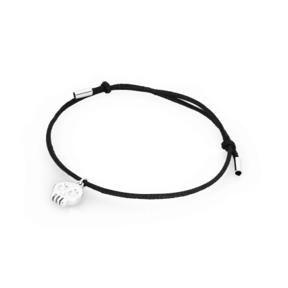 Bracciale Donna In Cotone Con Ciondolo In Argento Lolly G9LL14 Teschio